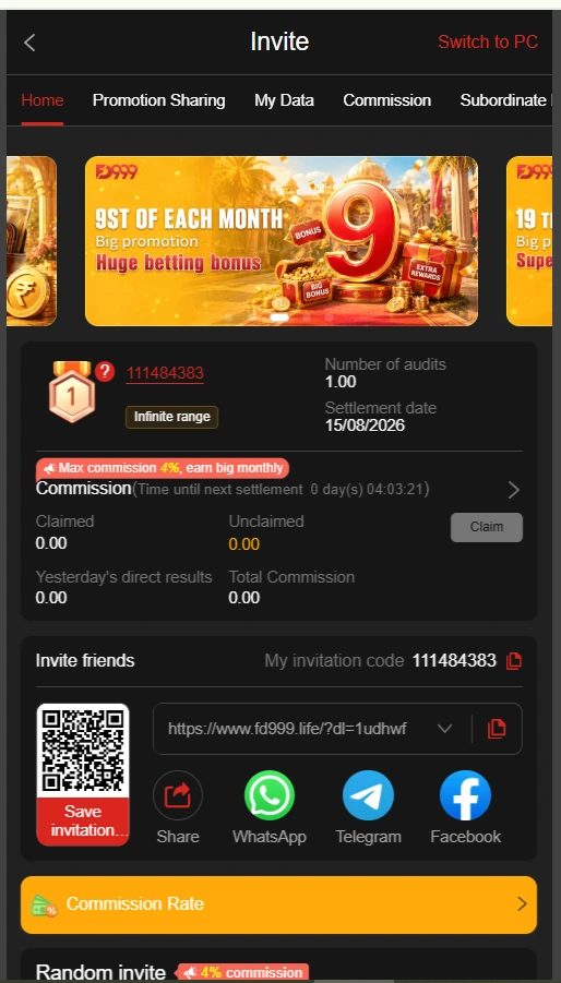 fd999 game invitations and bonuses